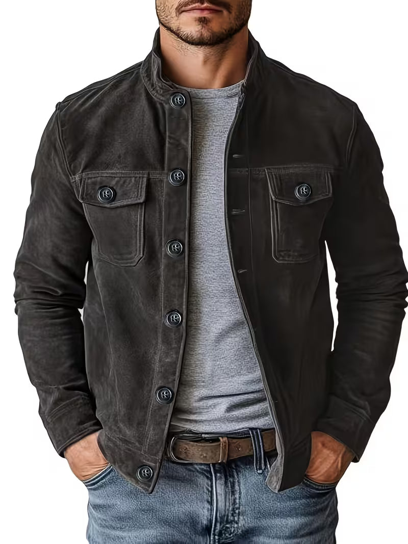 Jelil – Jacke in Wildlederoptik mit zwei Vordertaschen