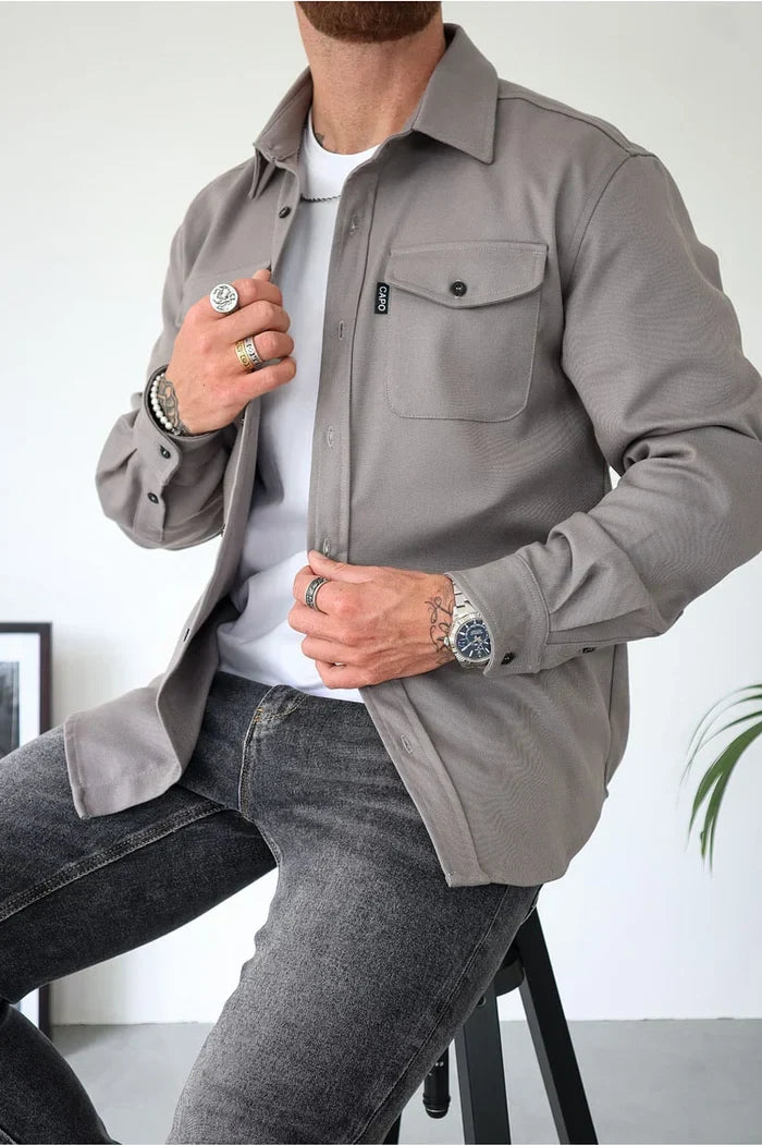 Hemdjacke mit Knopfleiste – Lässig & Chic