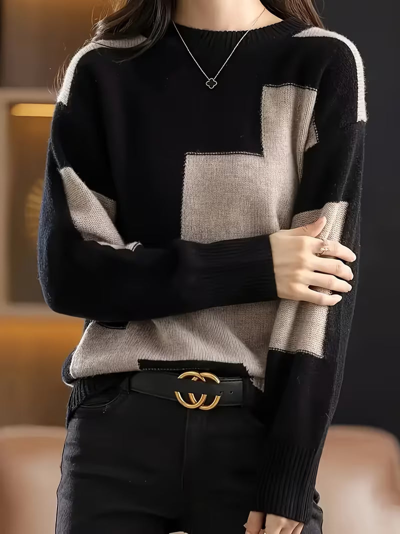 Marvelle – Langarm Pullover Mit Rundhalsausschnitt Und Farbblöcken