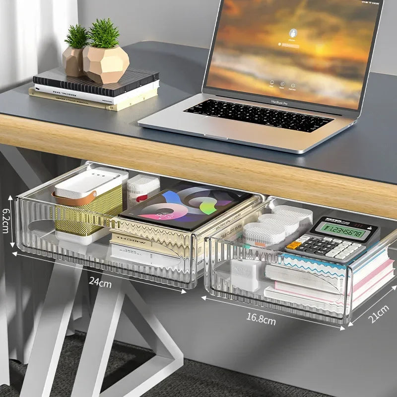 Deskora Kunststoff-Unter-Schreibtisch-Schublade | Ausziehbarer und verdeckter Organizer