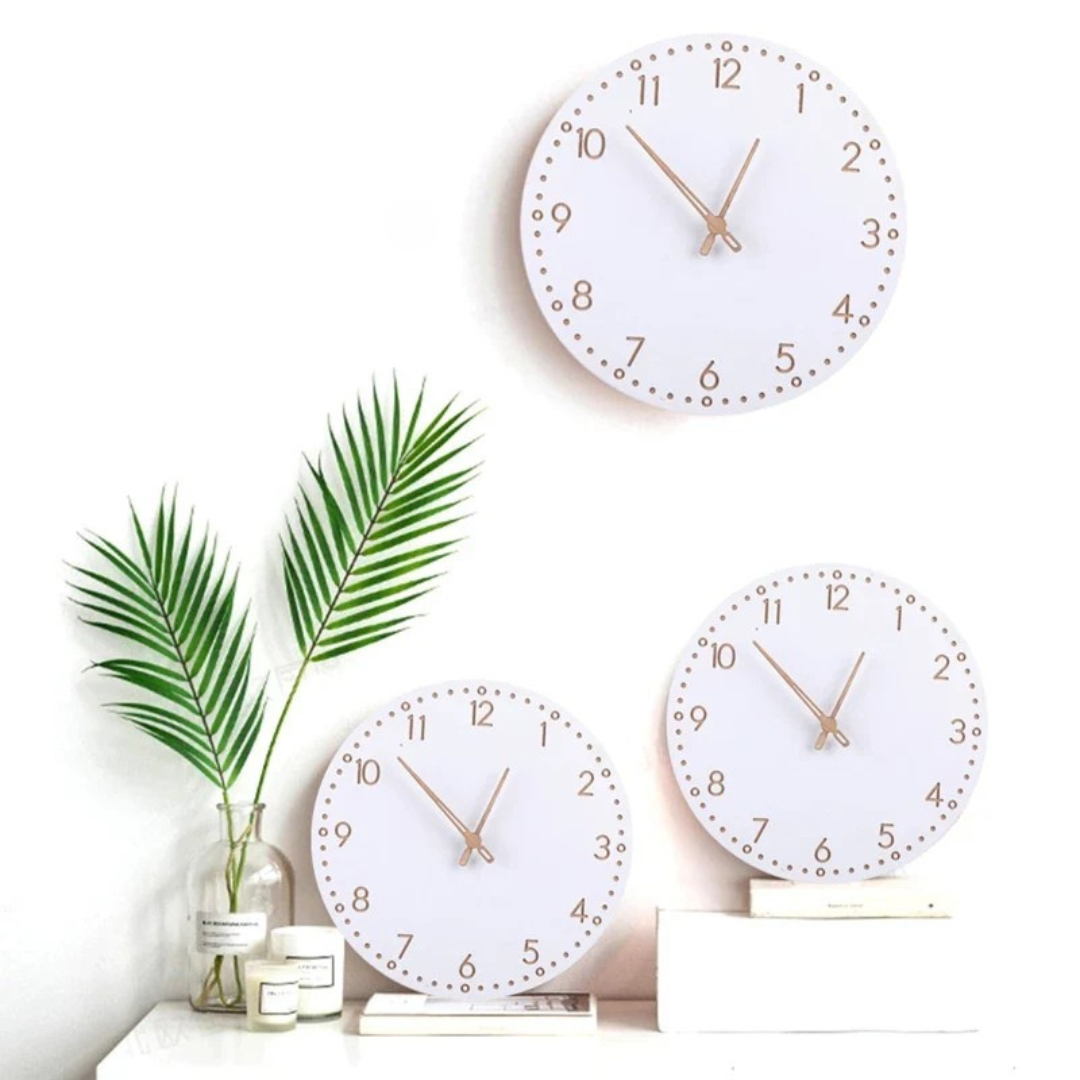 Wanduhr aus Holz | Minimalistisches Design | Natürliche Wanddekoration und Geschenkidee für Wohnzimmer und Küche