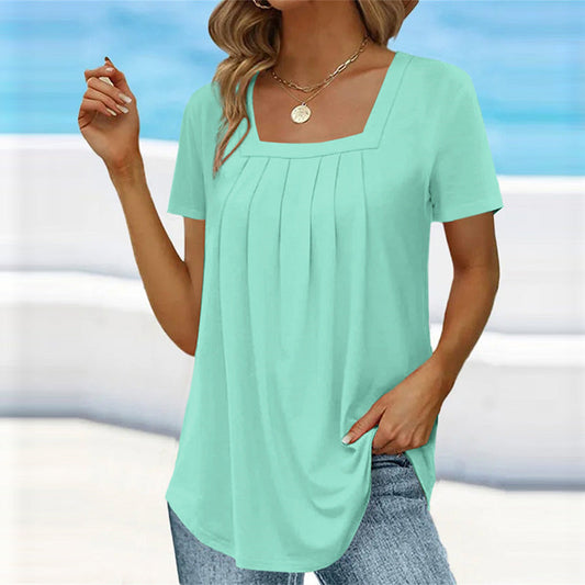 Danielle – Faltenrock mit eckigem Ausschnitt