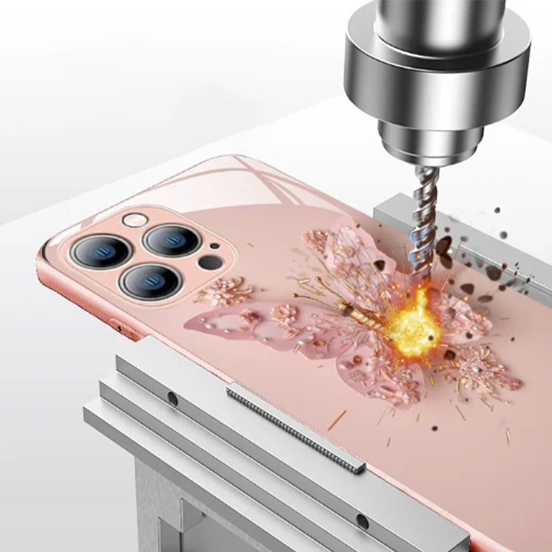 Flache Glasabdeckung mit 3D-Schmetterlingsmuster