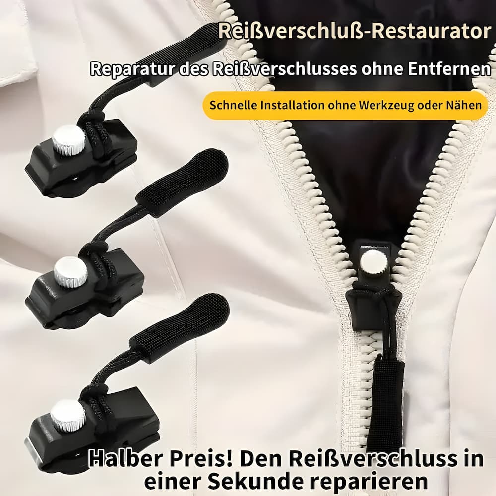 RepairZip - Reißverschluss-Schieber Reparaturset – Universell & langlebig aus Metall | 5+5 Gratis