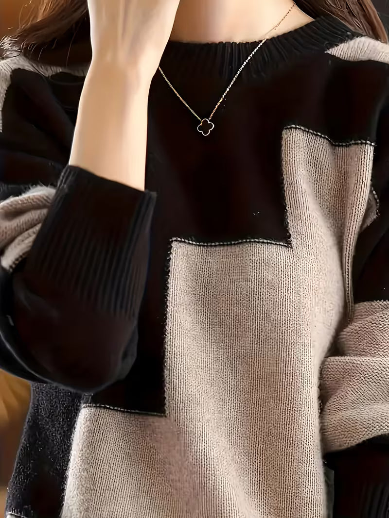 Marvelle – Langarm Pullover Mit Rundhalsausschnitt Und Farbblöcken