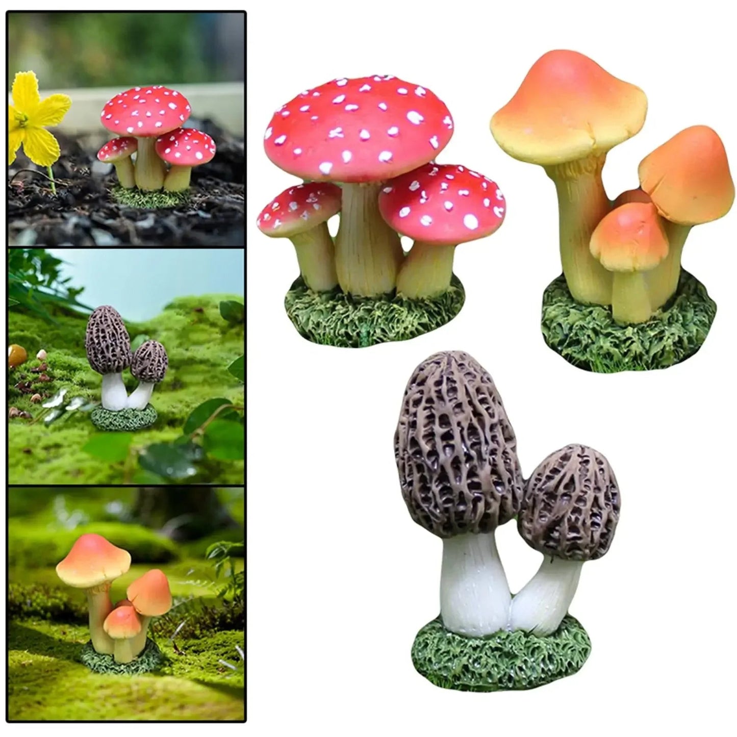 Garden Magic Forest Glow Miniatur Dekorative Pilzfigur | Detaillierte Handwerkskunst | Harz | 5 cm