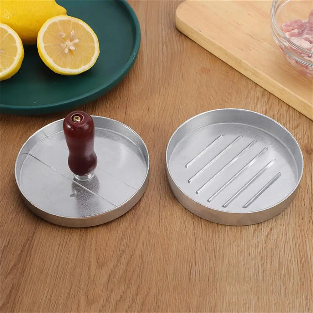 BurgerMeister Pro Hamburger-Patty-Macher | Aluminium Rundburgerpresse | Innovative Frühstückshilfe | 12×12×8 cm