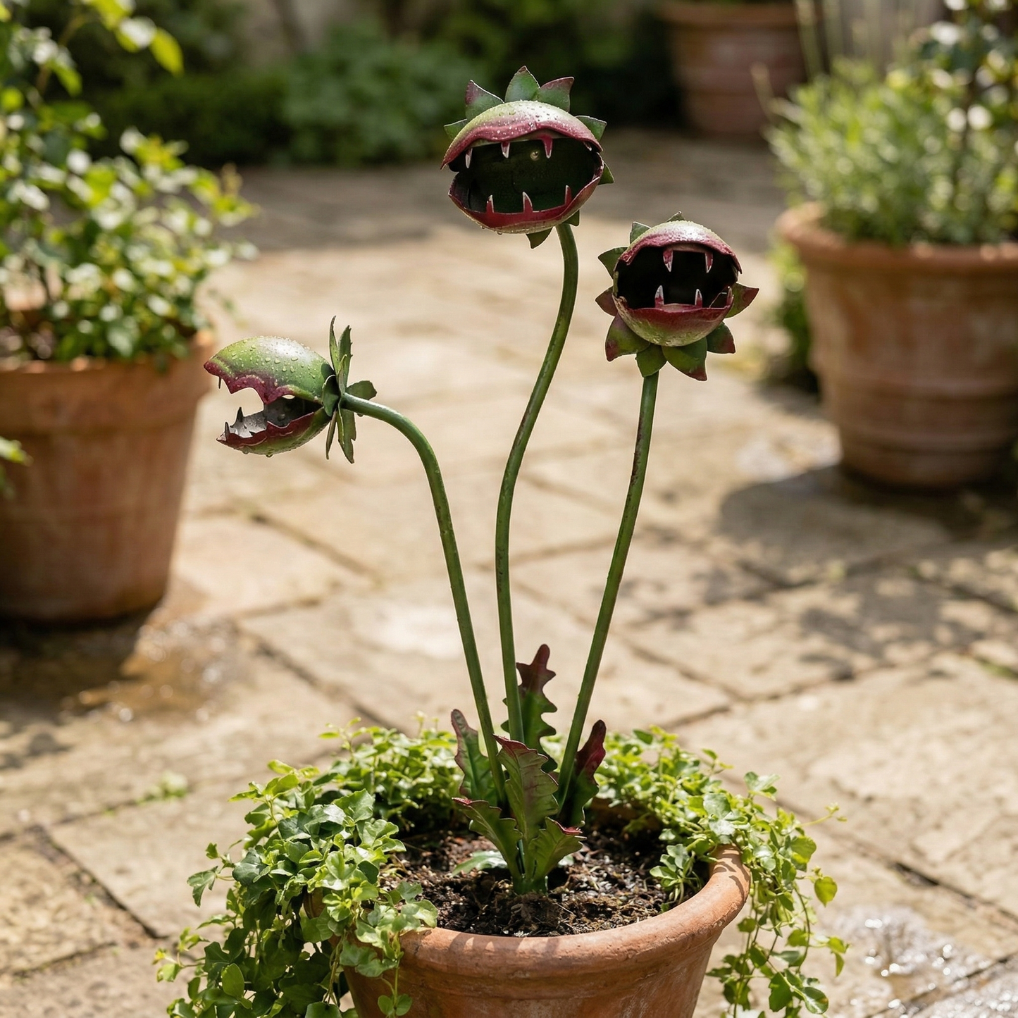 Metall-Gartenstecker Karnivore Pflanze – Dekoratives Akzent