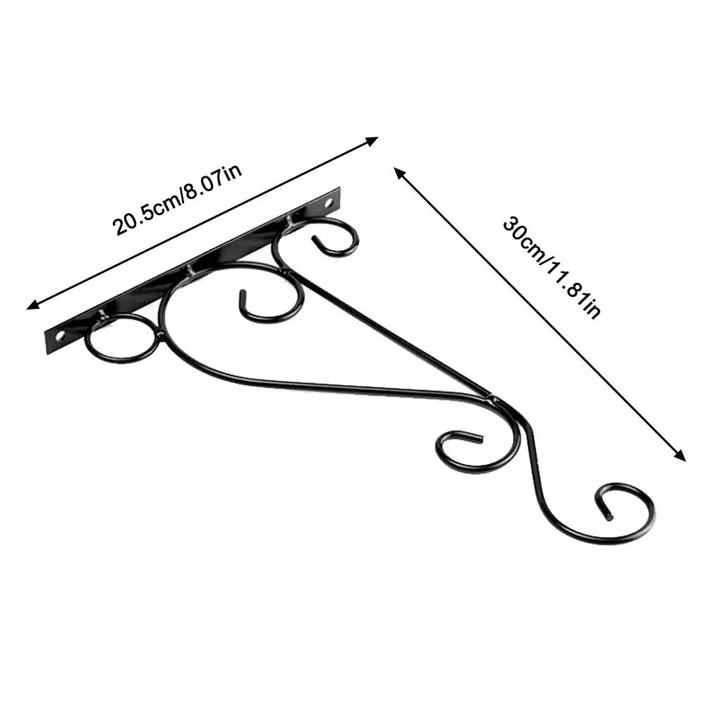 Montelira Metall-Wandhaken für schwere Belastung zum Aufhängen von Pflanzen | Schwarz beschichtet | Geeignet für Laternen & Körbe