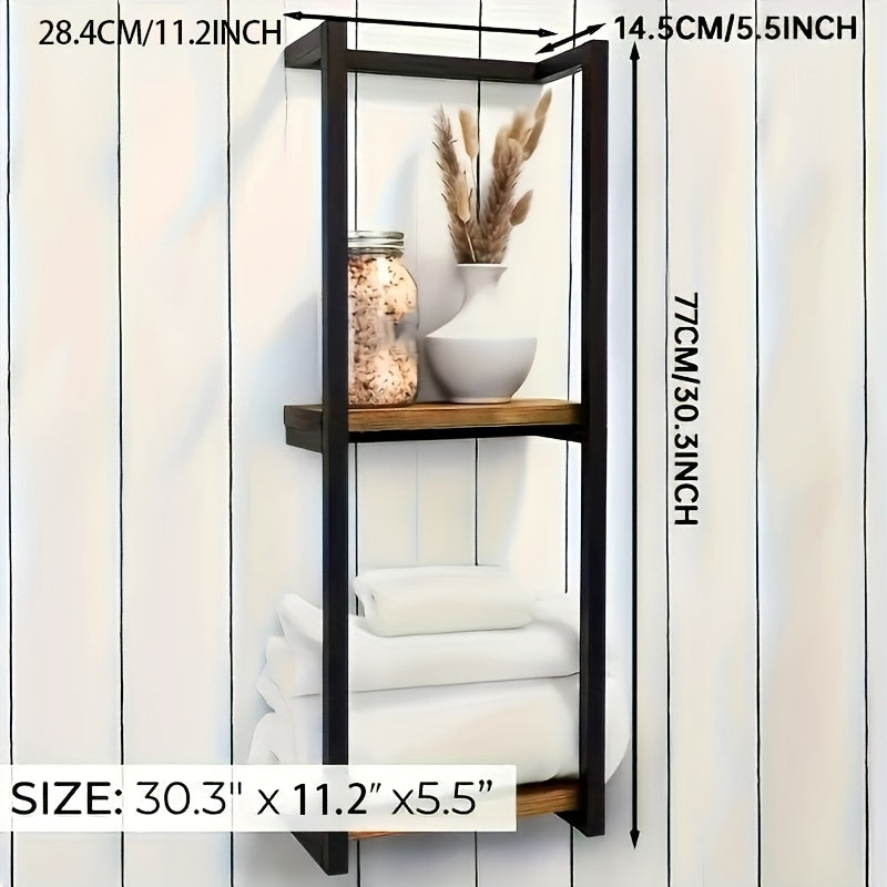 Platzsparender Handtuchhalter | Vertikale Fächer | Im Industrie-Look | WallStack