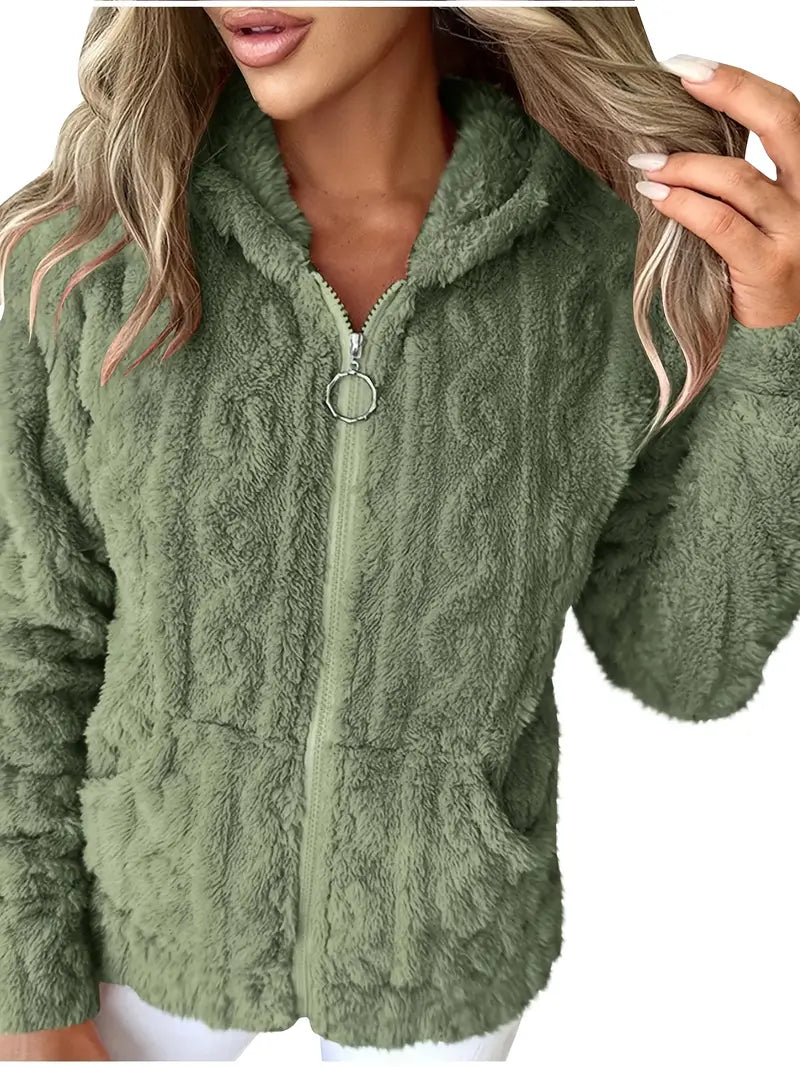 Ganka - Langarm Kapuzenpullover Mit Reißverschluss