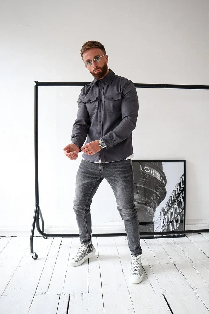 Hemdjacke mit Knopfleiste – Lässig & Chic