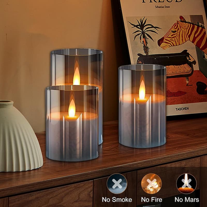 SferaCandle - Realistisches Elektro-Kerzen Set — Sicheres Kerzenlicht ohne Feuergefahr [3er Set]