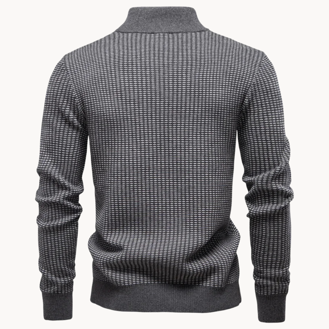 Limman – Pullover aus Jacquard-Strick mit halbem Reißverschluss