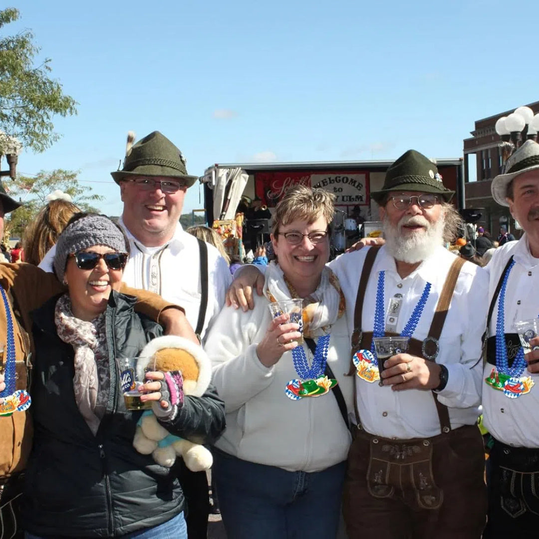 Party-Halsketten-Set, 21-teilig | Oktoberfest bayerisches Motiv | Leichte Stoffperlen