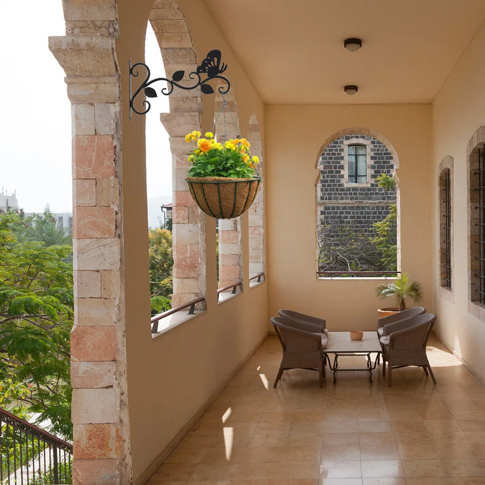 FloraHook Metall-Wandhaken für Pflanzen | Blumentopfhalter | Balkon- und Gartendekoration