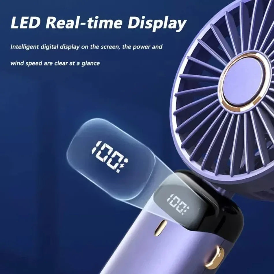 Venturox Mini Ventilator | 5-Gang-Einstellungen | 3000 mAh Akku | Faltbares Design & LED-Anzeige