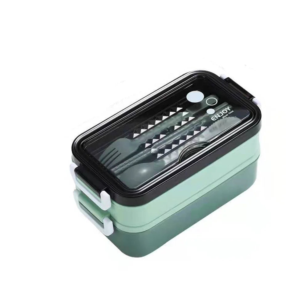 Lunchbox | Gestapelt mit mehreren Fächern | 1.400 ml Fassungsvermögen | Reisegeeignet