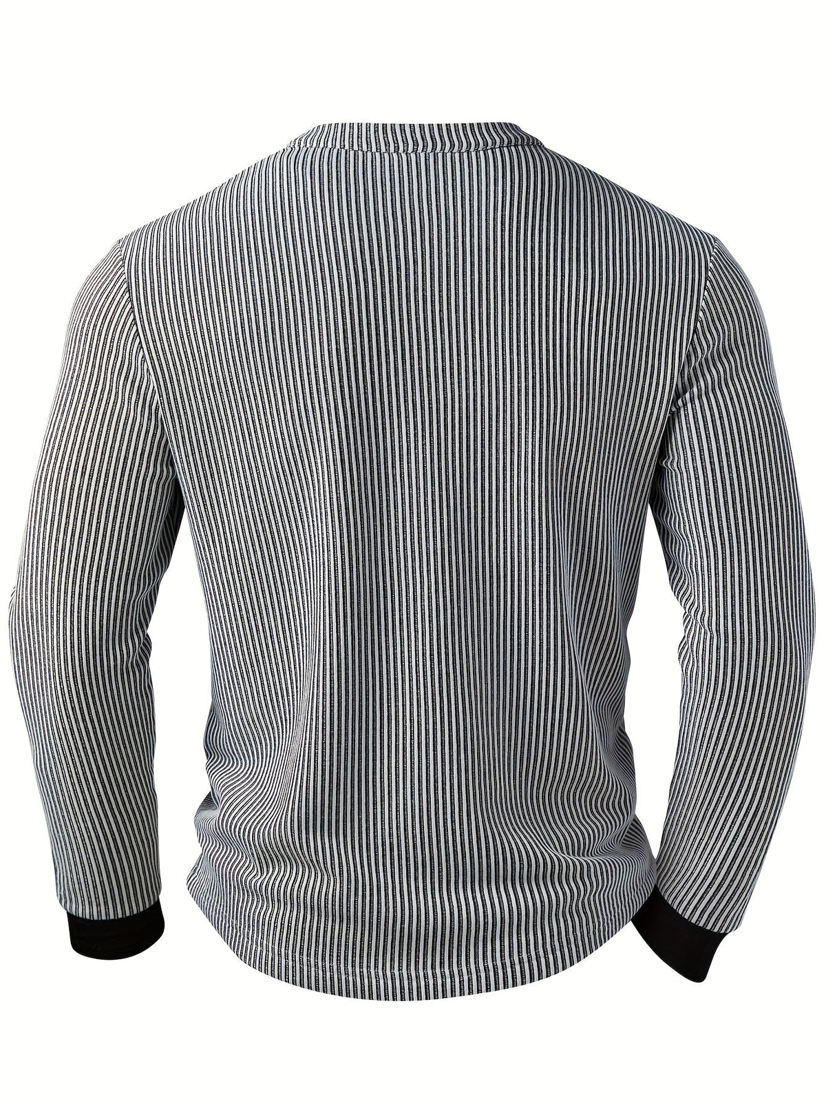 Deegan - Langärmliges Henley Hemd Mit Strukturiertem Gestreiftem Kragen