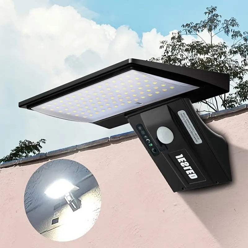 Solavaro Solar-Wandlicht mit Bewegungsmelder | 90 LEDs | IP65 Wasserdicht | Warmweißes Licht