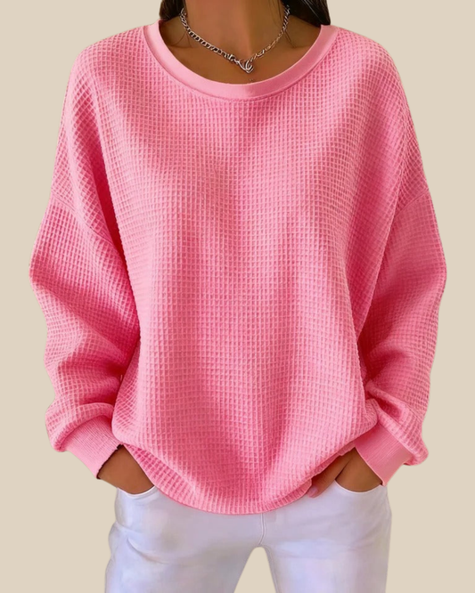 Jenna | Strukturierter Waffelstrickpullover