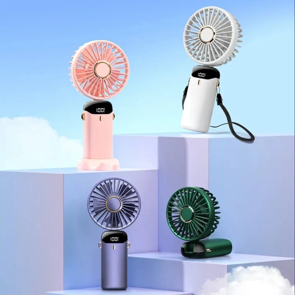Venturox Mini Ventilator | 5-Gang-Einstellungen | 3000 mAh Akku | Faltbares Design & LED-Anzeige