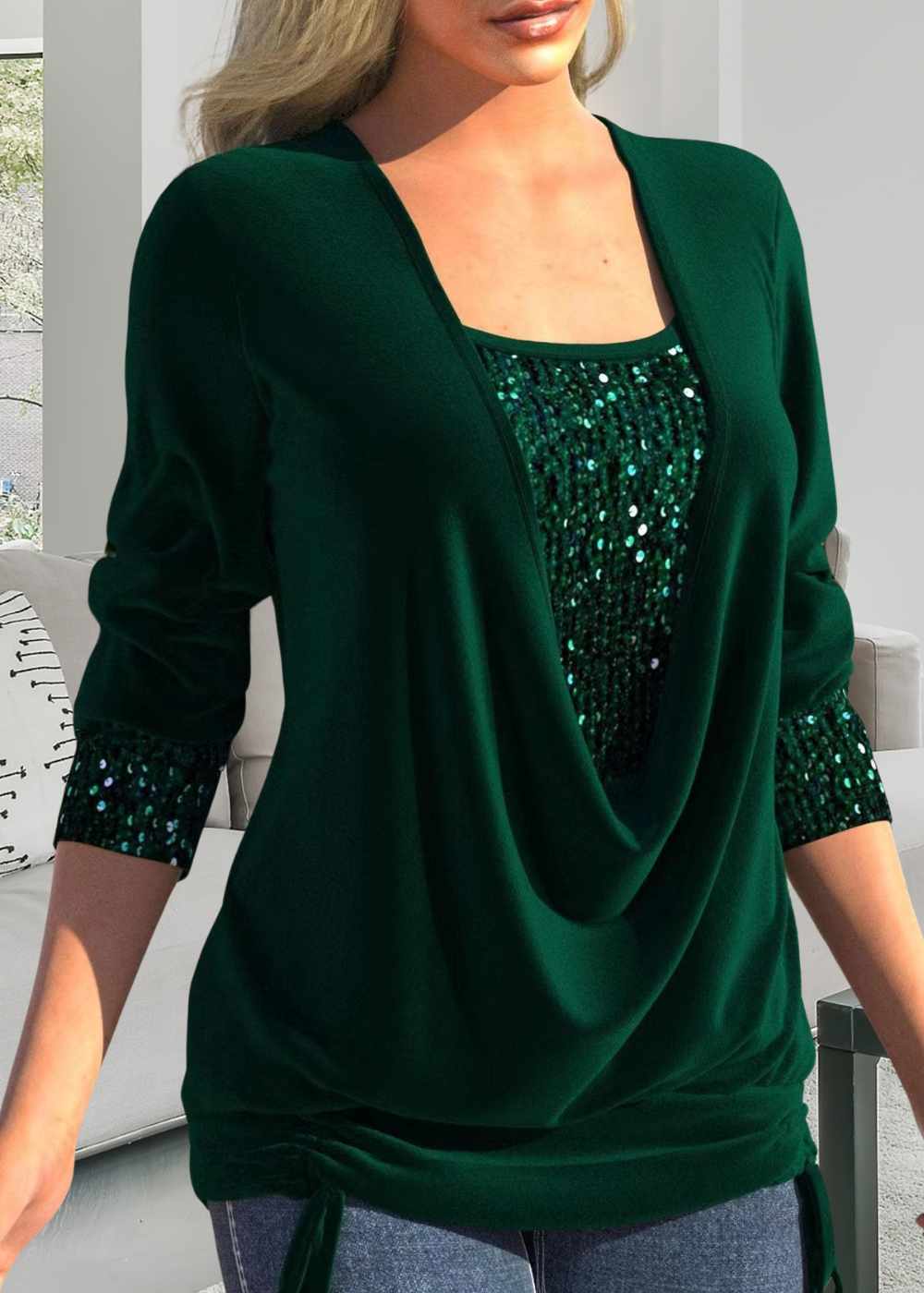 Jaiana | Bluse mit tiefem Kragen