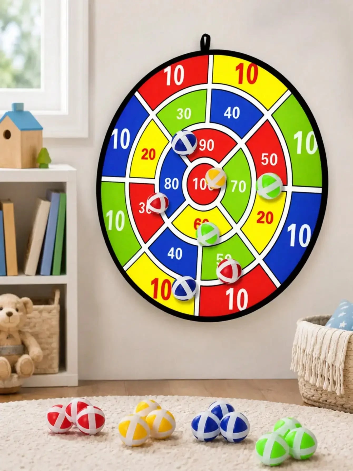 Kinder Klebendes Ball-Dartspiel Set | Klettbälle & Zielscheibe | Indoor- & Outdoor-Partyspiel