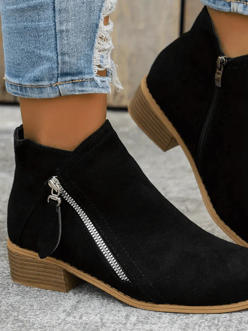 Damenstiefeletten im Vintage-Stil aus Stoff