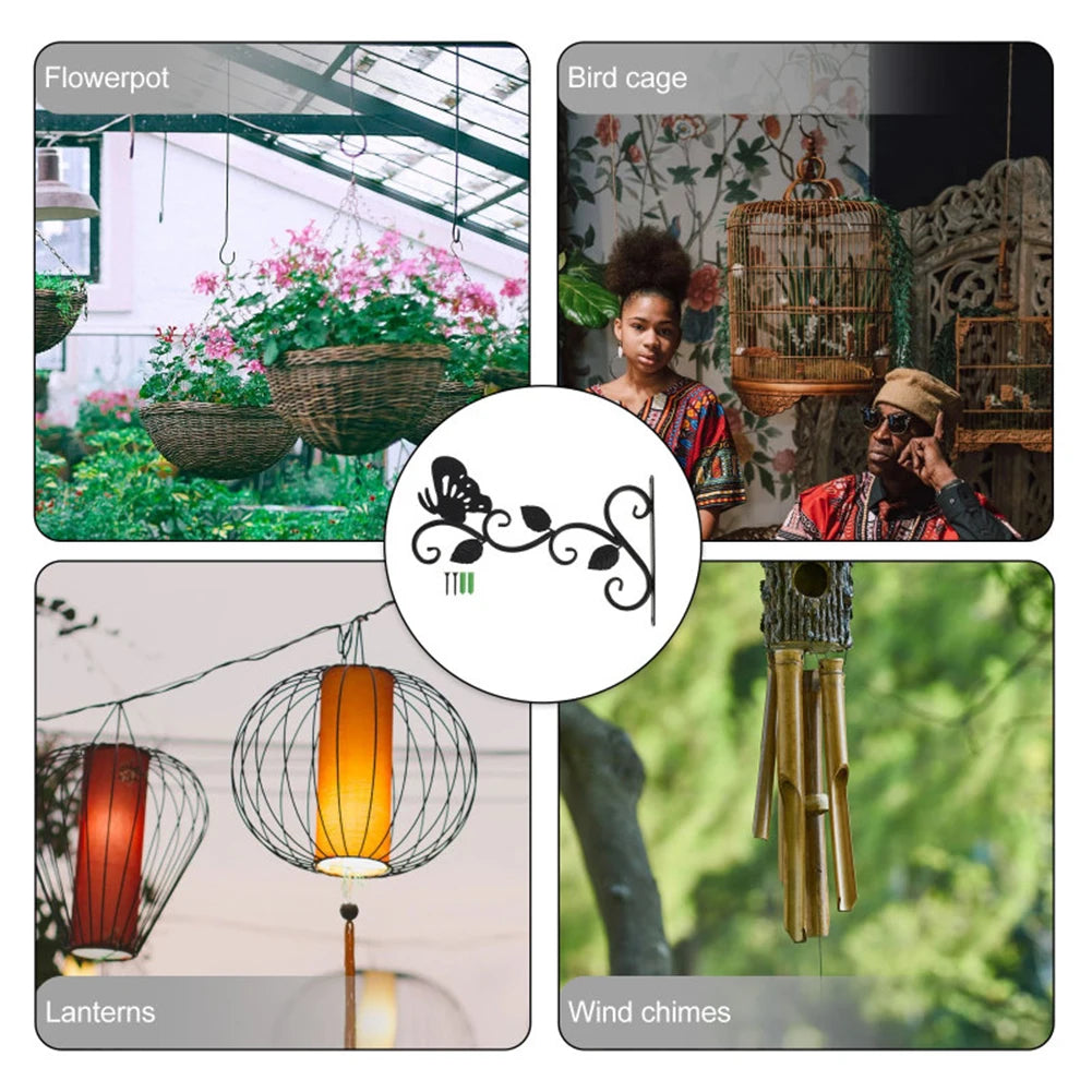 FloraHook Metall-Wandhaken für Pflanzen | Blumentopfhalter | Balkon- und Gartendekoration