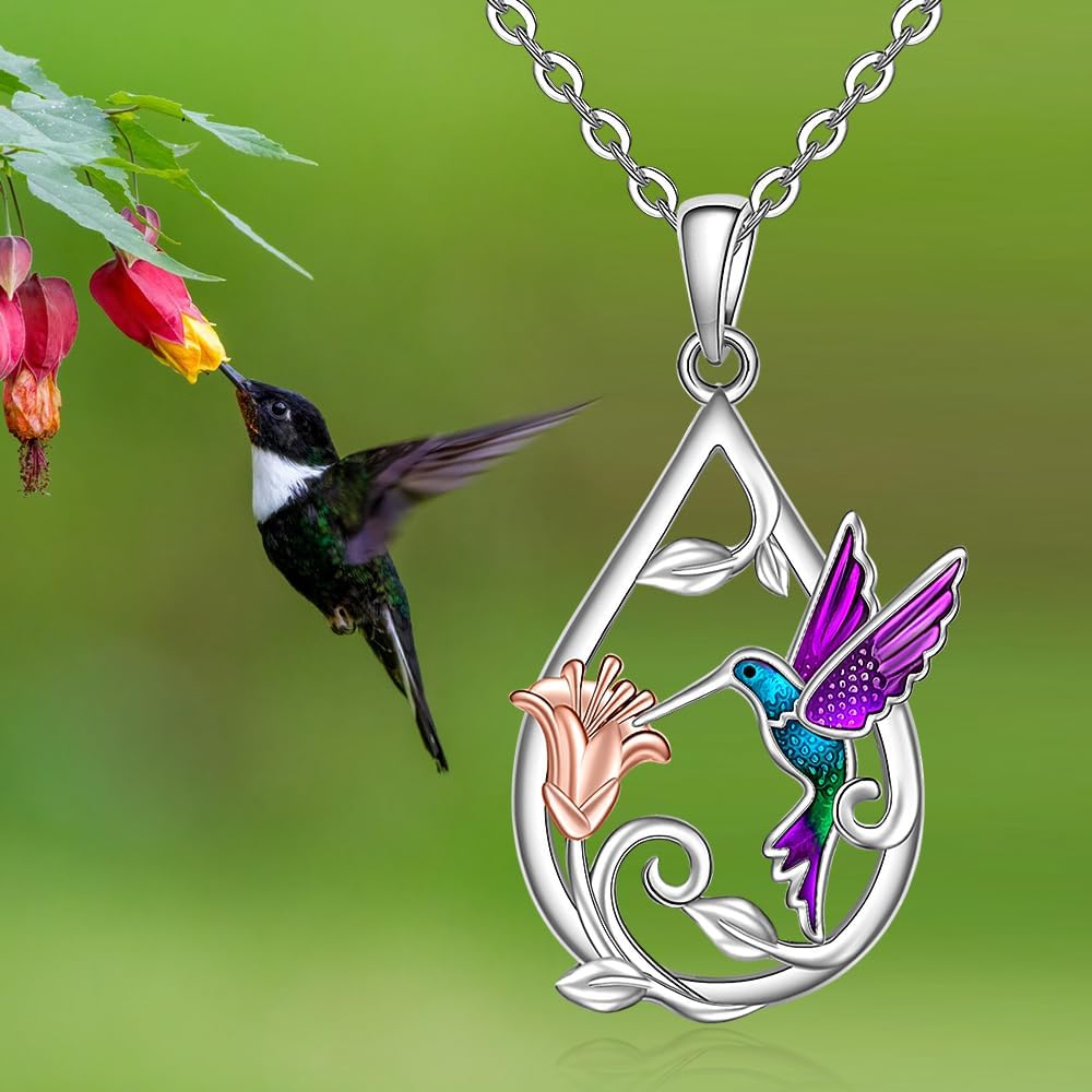 Wunderschöne Kolibri-Halskette für Frauen mit Bonus-Ohrringen