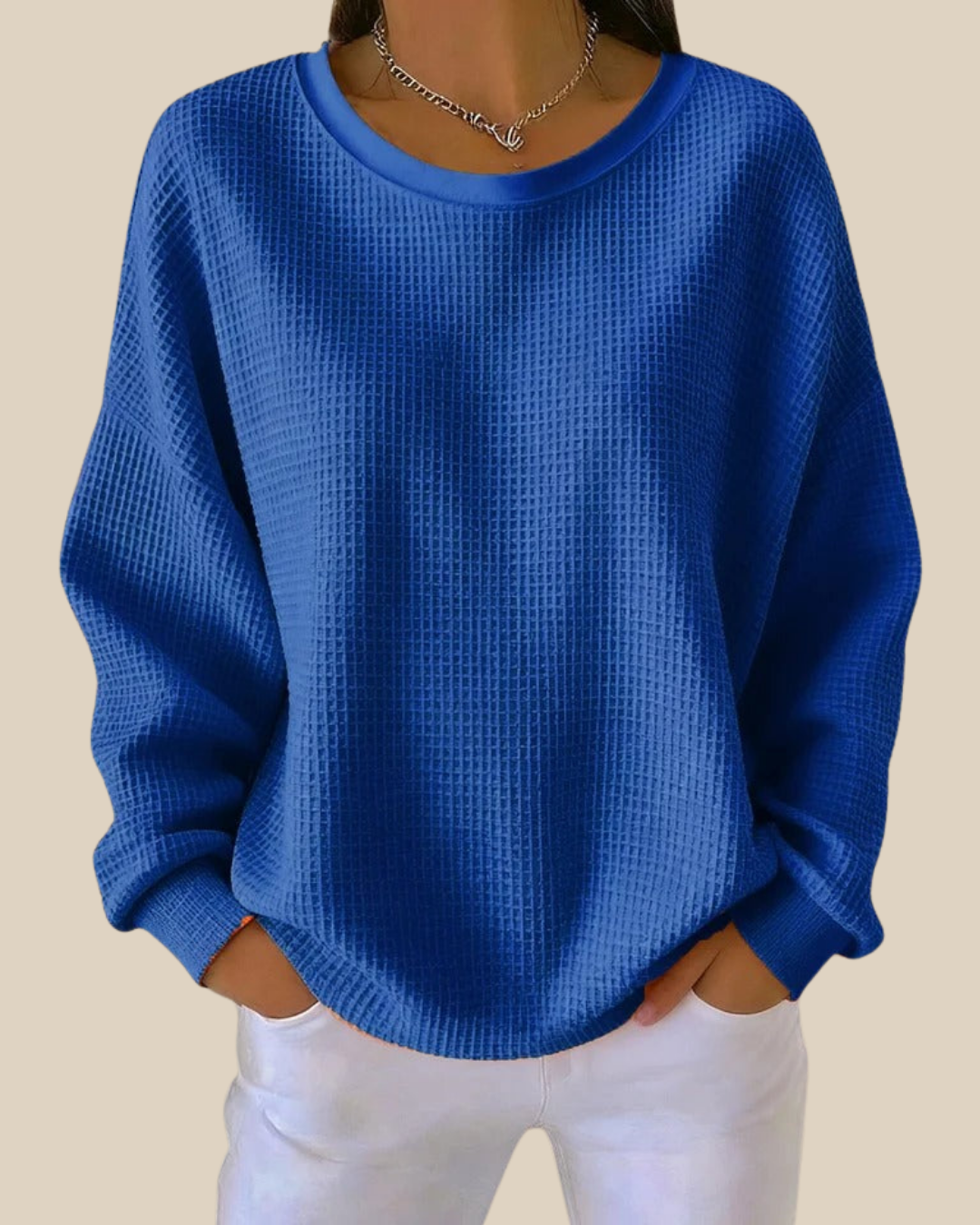 Jenna | Strukturierter Waffelstrickpullover