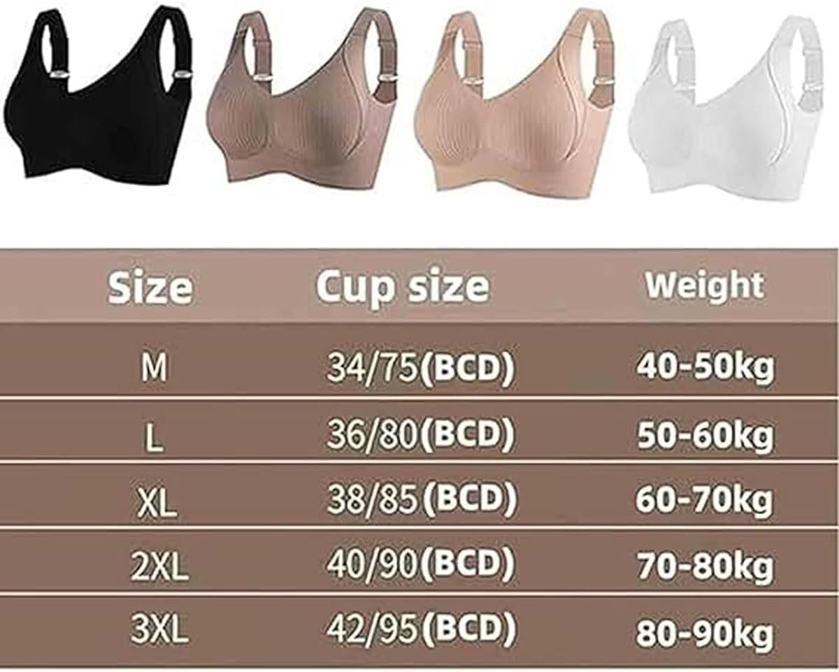 Gerippter, verstellbarer Push-Up-BH ohne Bügel für Damen