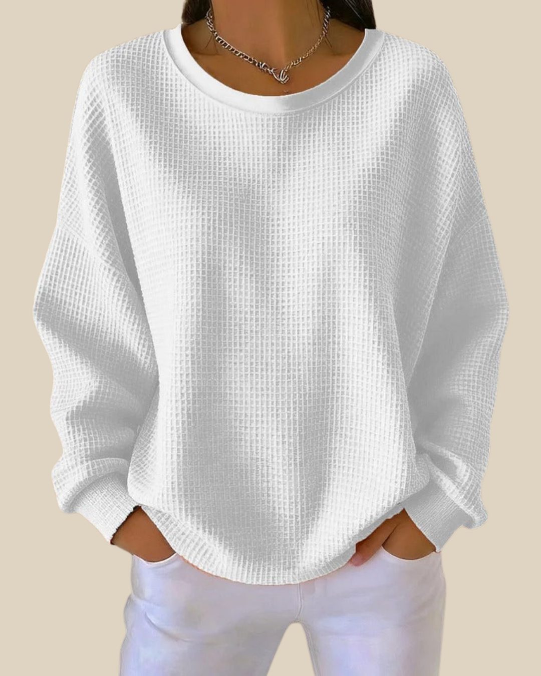 Jenna | Strukturierter Waffelstrickpullover