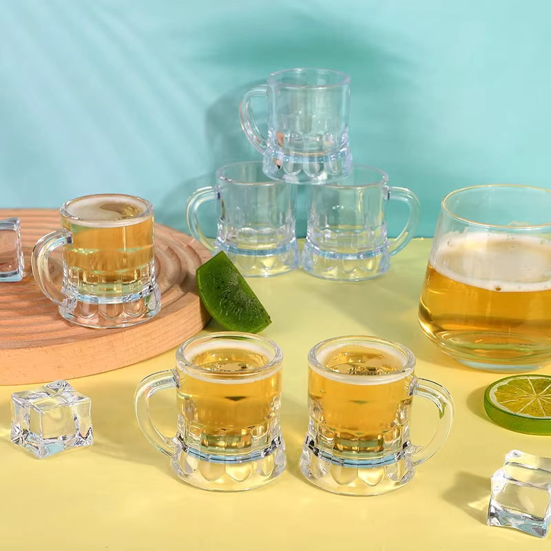 Mini Bierkrug-Set | Stapelbares Griffdesign | 30 ml Fassungsvermögen | Partybereit