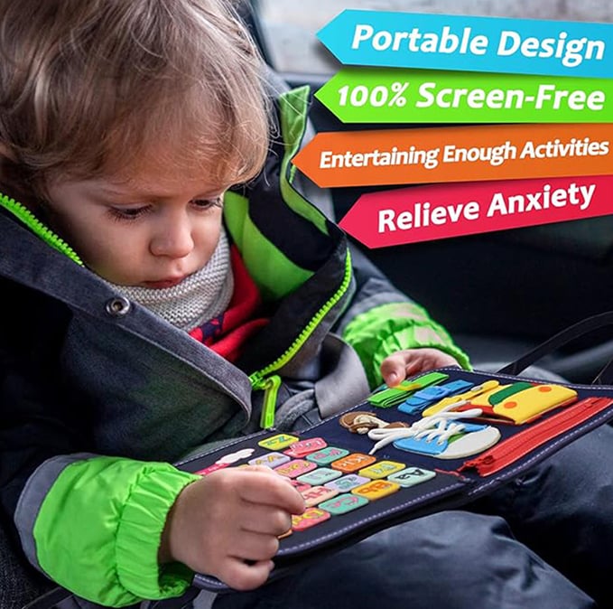 Fühlspiel Brett – Montessori Beschäftigungsspielzeug für die motorische Entwicklung von Kindern