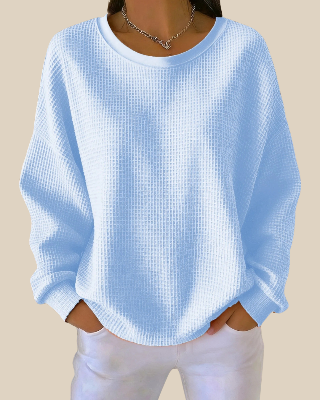Jenna | Strukturierter Waffelstrickpullover