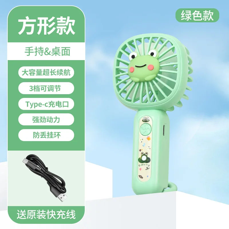 CooliFan Mini Handventilator | USB Wiederaufladbar | Leise & Kompakt | Cartoon-Stil | Perfekte Geschenkidee