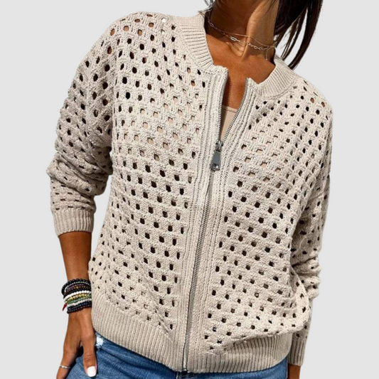 Constance | Luftige Strickjacke mit Reißverschluss