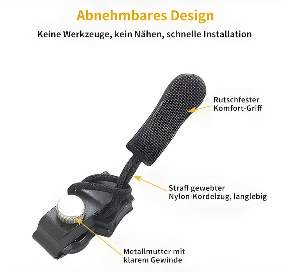 RepairZip - Reißverschluss-Schieber Reparaturset – Universell & langlebig aus Metall | 5+5 Gratis