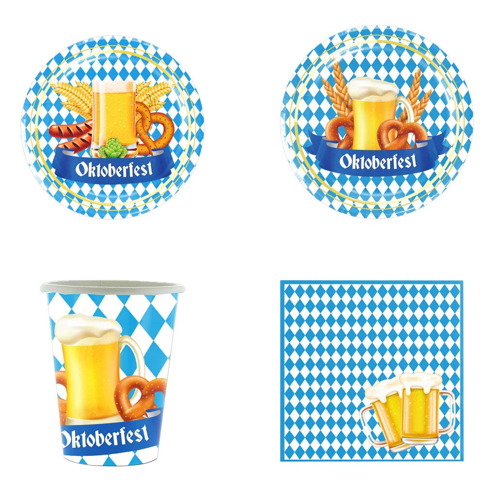 Einweg-Partygeschirr Oktoberfest-Design für 12 Personen