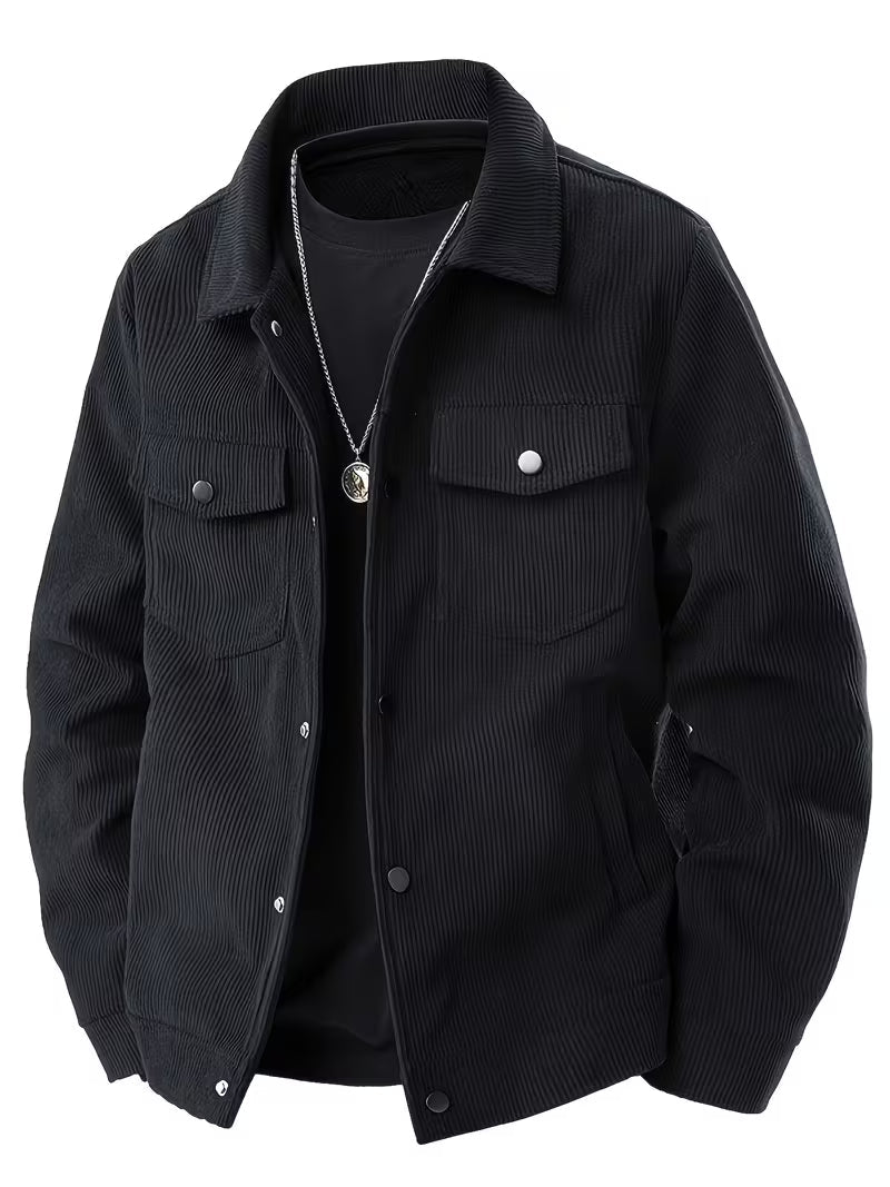 Matthaus – Cordjacke mit Kragen und Pattentaschen