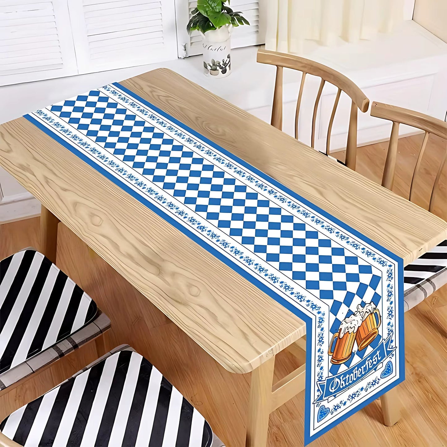Tischläufer | Bairisches Oktoberfest-Design | Robustes Polyester | Biergarten-Partydekoration