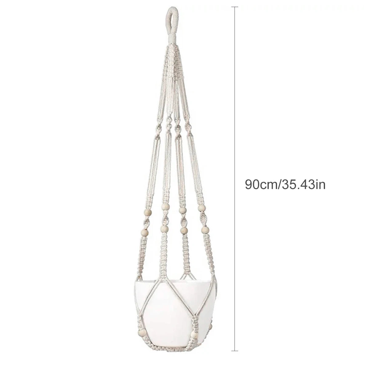 Naturéa Living Makramee-Pflanzenhänger | 90 cm Baumwolle | Für Blumentöpfe von 3–12 Zoll geeignet | Boho-Stil