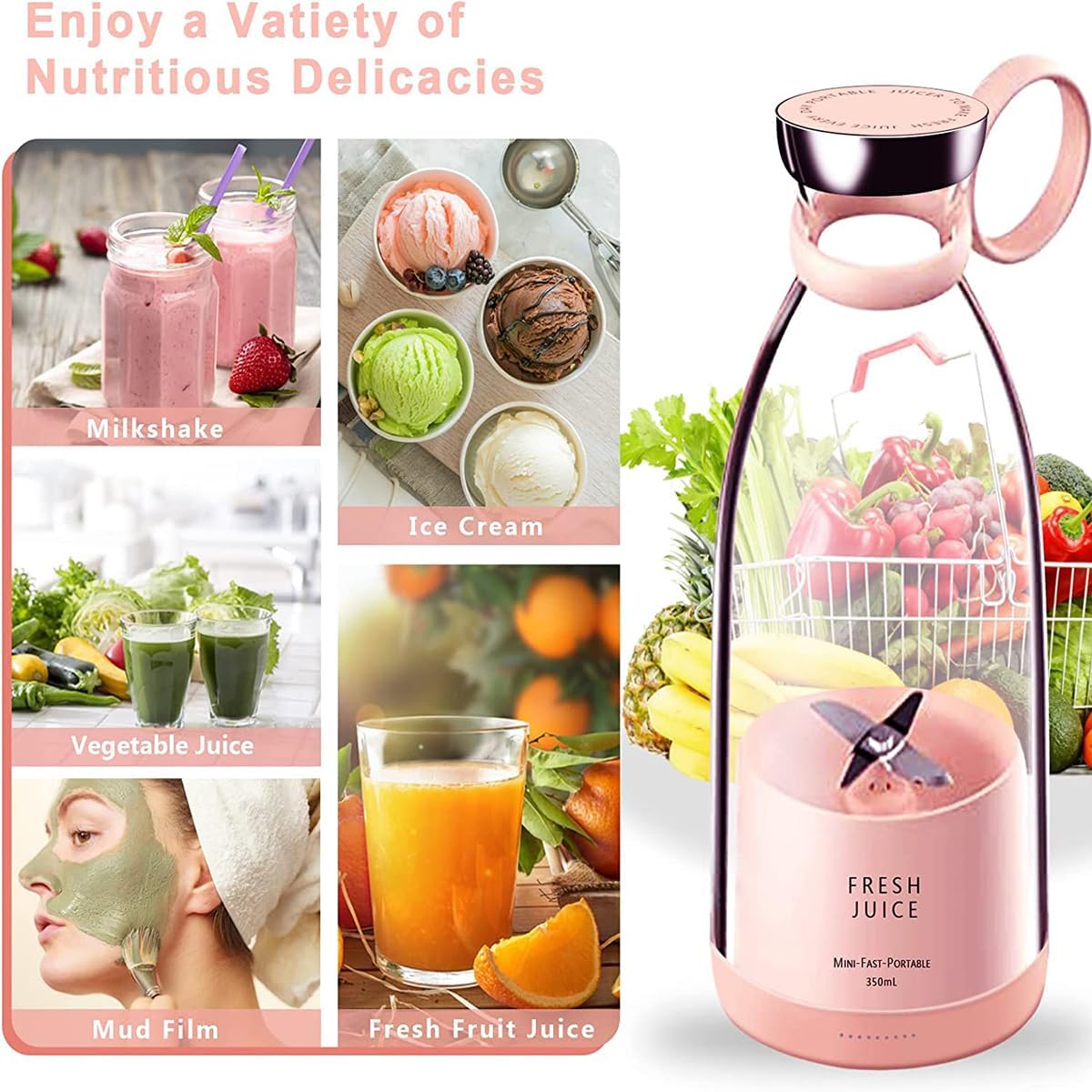 50% RABATT | NutriBot- Batteriebetriebener Mixer für Vitaldrinks
