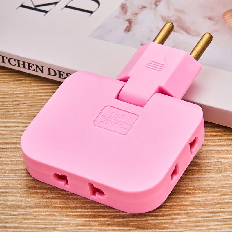 3-Stecker-Adapter mit 180°-Flexibilität | Kompakte Drehbare Wandsteckdose