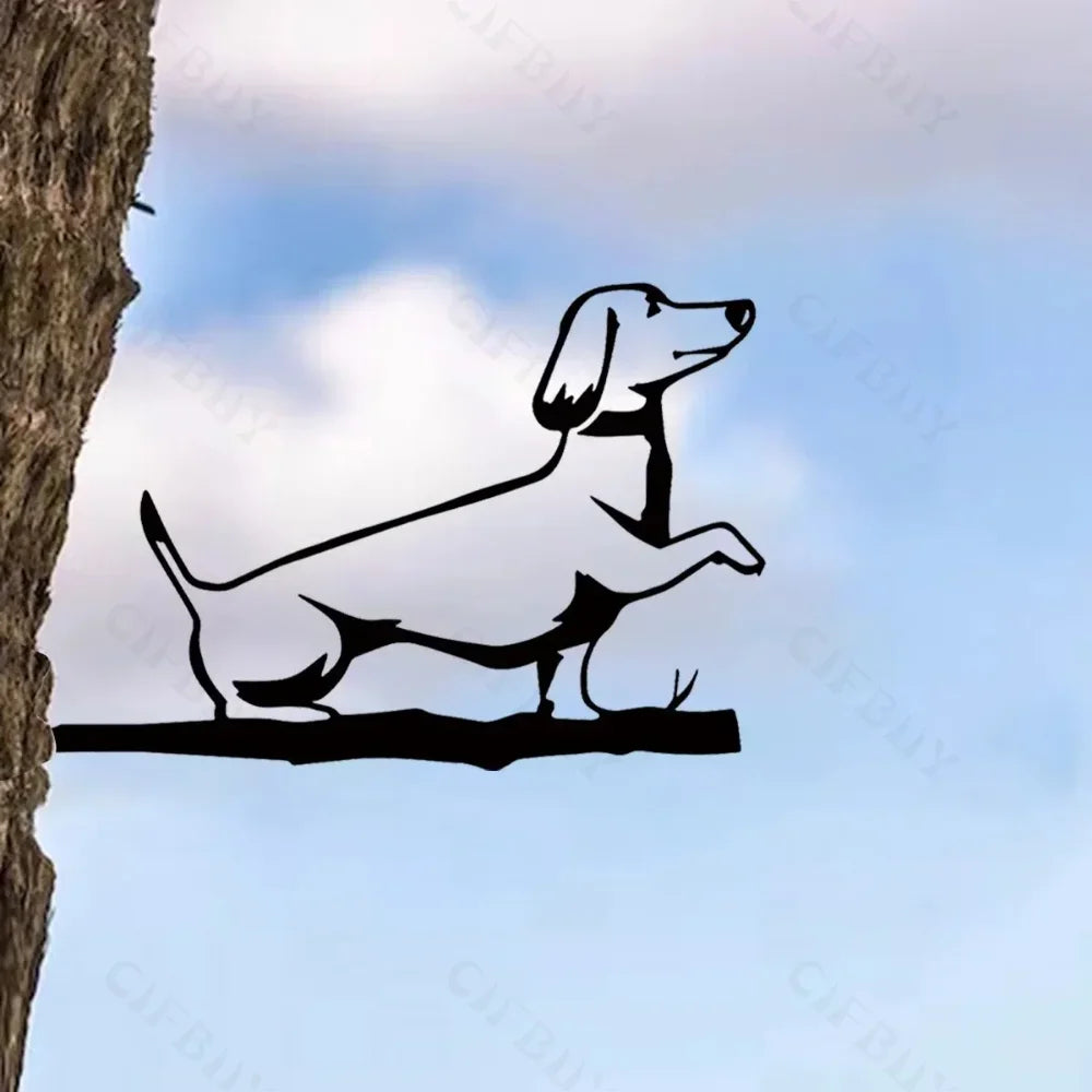 ArtVireo Metall Vogel Baum- & Gartendekor | Silhouetten von Vögeln/Drachen/Feen/Hunden | Außendekoration
