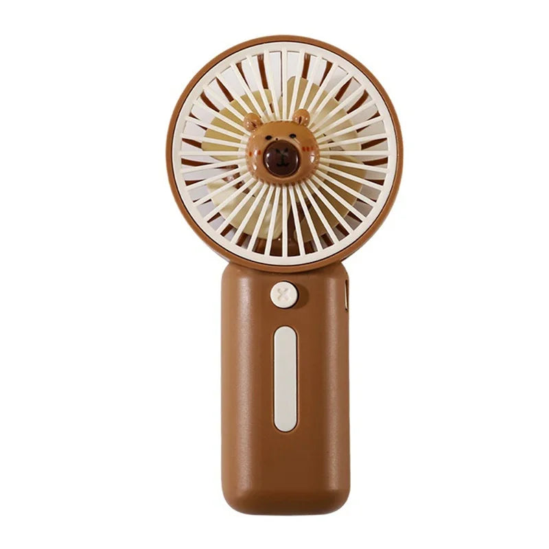 BreezeCap Mini Handventilator | USB Tragbarer Ventilator | 3-Gang Windstufen | Cartoon Capybara Design | Sommerkühlung
