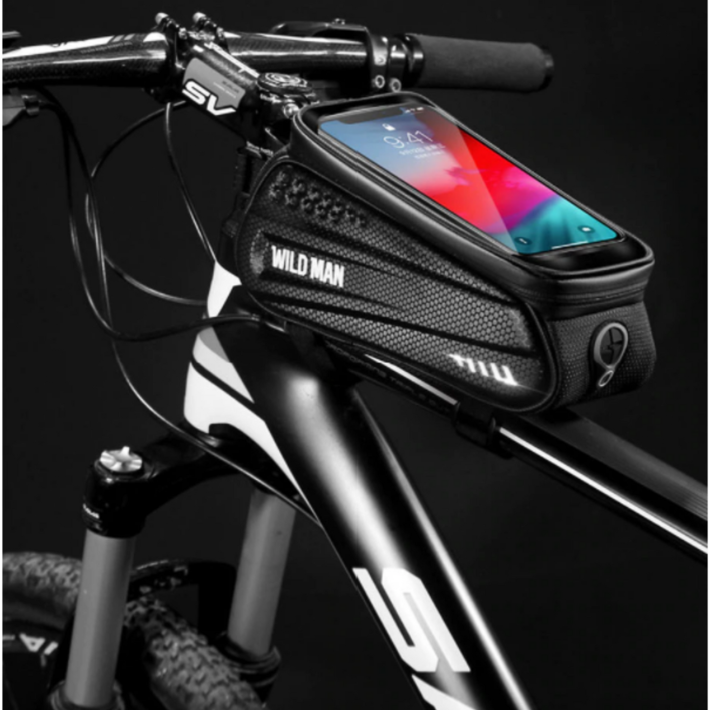 Fahrrad-Rahmentasche mit Touchscreen-Fenster