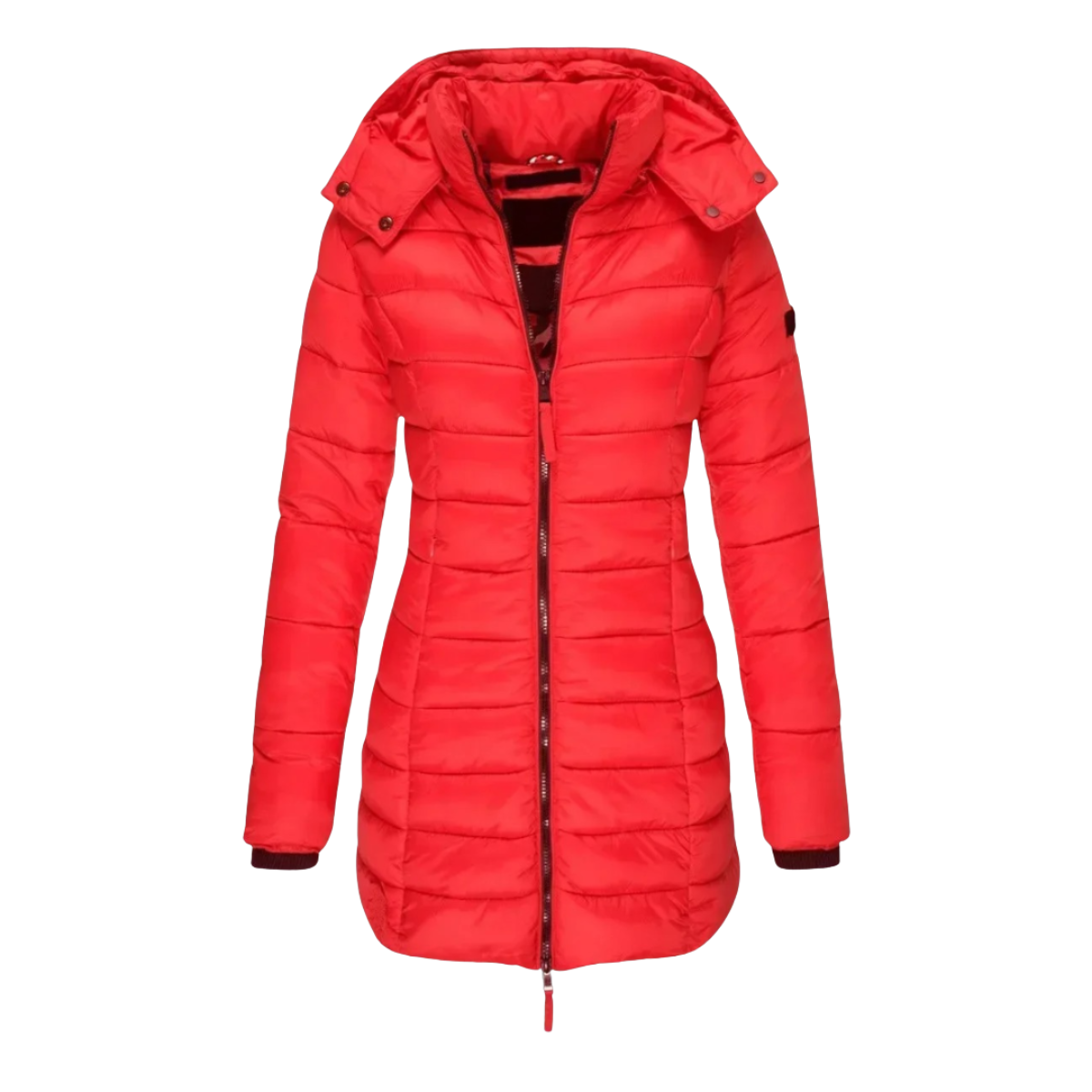 Janet | Lange Slim Fit Pufferjacke